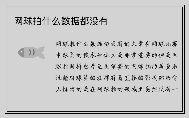 网球拍什么数据都没有