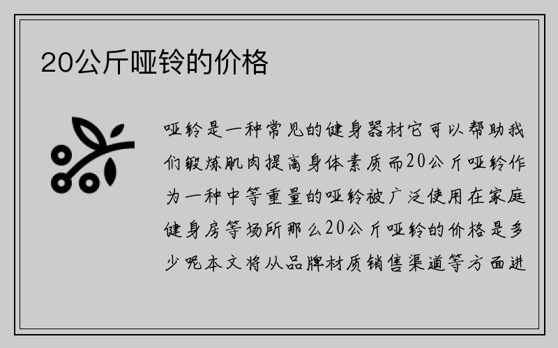 20公斤哑铃的价格