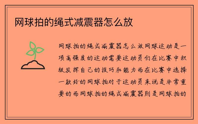 网球拍的绳式减震器怎么放